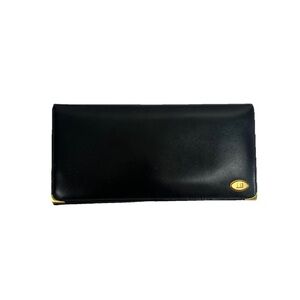Dunhill Long Wallet Leather Gold Hardware Card Holder